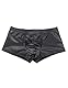 sunshinelady Boxershorts Herren Leder Männer Wetlook Sexy Unterwäsche Große Größen Elastische Unterhosen mit Beutel Gay Höschen Hipster Sissy Dessous Reizwäsche Slip Erotische Clubwear Schwarz,L