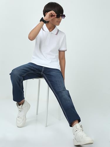 Image of Cotton Polo T-Shirt for Kids Boys Girls Half Sleeve, Regular Fit Tees for Boys Collared Casual Tshirts | Soft & Breathable Biowash Fabric | Half Sleeve