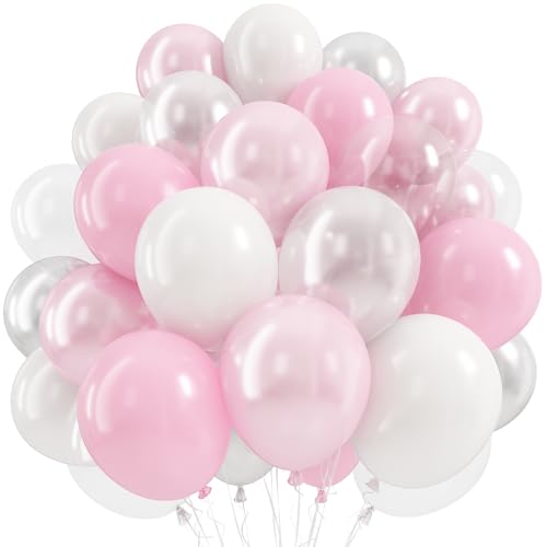 Ballon latex double rembourrage rose poudré nacré pour déco anniversaire et mariage | Lot de 50