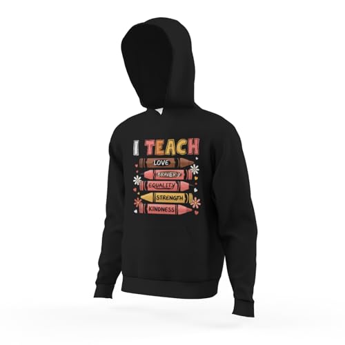 Kids I Teach Black History Celebrate Black History Teacher Month Boys Girls Lightweight Kangaroo Pocket Fleece Hoodies4