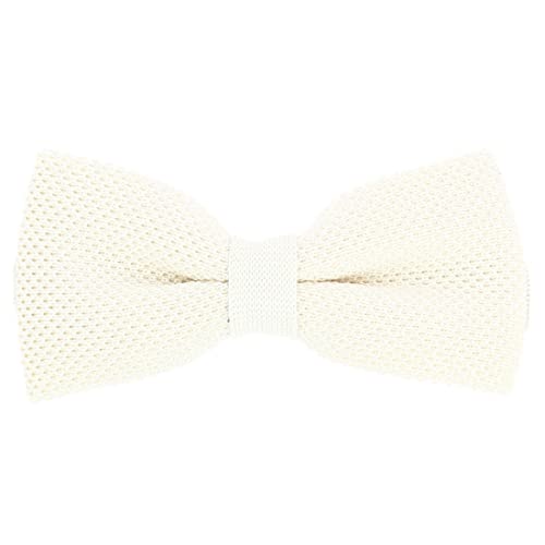 Noeud papillon tricot soie blanc cassé uni accessoire homme Tony & Paul