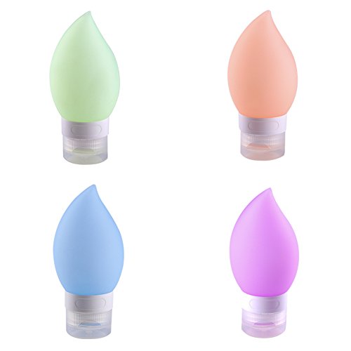 3oz Silicone Travel Sized Bottles 4 colors green pink purple blue-shampoo, conditioner