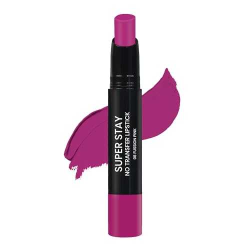 Image of Maliao Super Stay No Transfer Lipstick | Long Lasting Matte Finish | Waterproof & Smudge-Proof Formula | High Pigment Color | Lightweight & Comfortable Wear | Fussion Pink, 3.8g