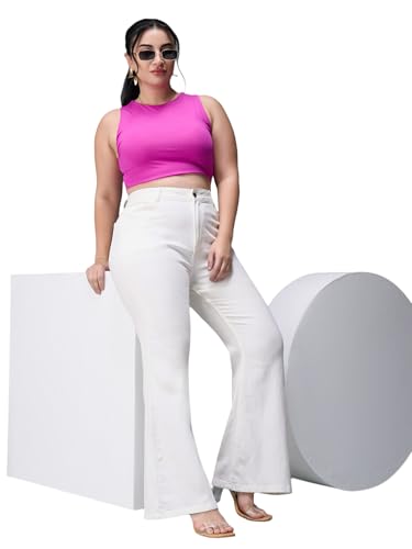 Image of Miss Chase A+ Women's Wide-Leg High Rise Regular Length Stretchable Denim Jeans