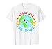 Happy Earth Day Kids Cute Earth with Floral Earth Day 2026 T-Shirt