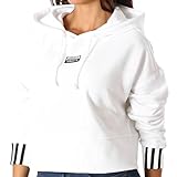 adidas Originals Women's V-ocal Cropped Hooded Sweatshirt, White, Medium