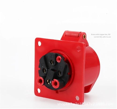 Prise étanche ZQ-314 industrielle 16A boîtier encastrable 4 trous femelle IP44 - 3