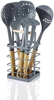 Swan SWKA61010GRYN Nordic 6 Piece Utensils Set With Holder, Grey