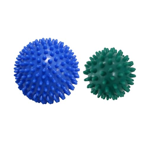 VIMAS SPORT Set 2 Pelotas de Masaje con Pinchos – Pelota Erizo Dura de 7,5 cm y 9 cm – Bolas para Masaje Muscular, Espalda, Pies y Relajación – Estimulación y Alivio del Dolor