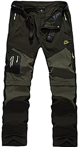 NXDRS Pantalones de trekking para hombre, impermeables, de secado rápido, transpirables, para exteriores, monos, verde militar, xxx-large