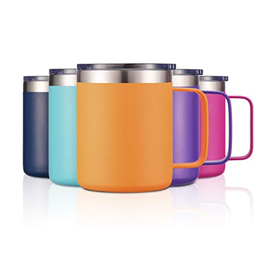 12oz Stainless Steel Insulated Coffee Mug with Handle, Double Wall Vacuum Tumbler Cup