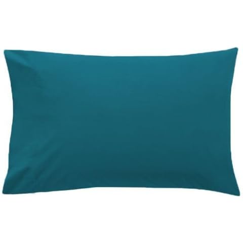 Rohi Bedding Plain Teal Pillow Cases 2 Pack - Pair of Polycotton Housewife Pillow Covers - Fade & Wrinkle Resistant - 50x75cm (Teal) Cover