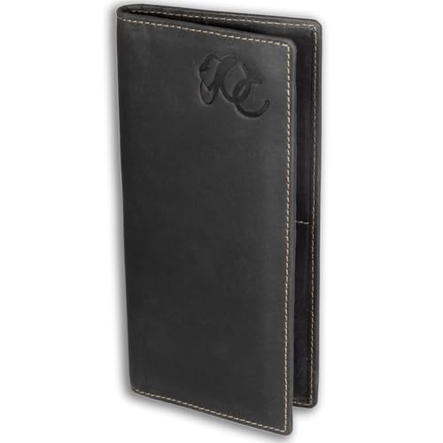 RFID-Blocking Rodeo Wallet, Full-Grain Cowhide Leather, 11 Card Slots, 3.75 x 7.5 inches (Black)