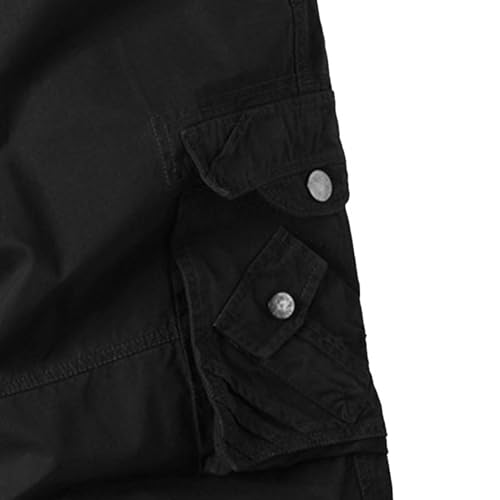 Short cargo en coton léger homme ample multi-poches noir 36