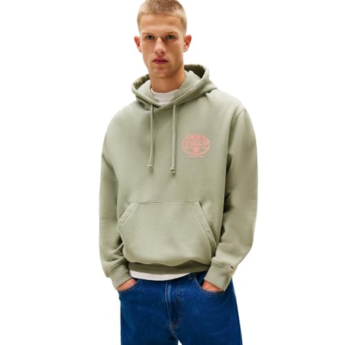 Tommy Jeans Men's Medium Weight Hoodie Sweatshirt with Printed Back Graphic
