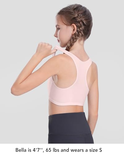 SALIA GIRL First Training Bras Small Vest Design Wireless Bra Racerback Sports Bra 8-12 Years (4 Pack)3