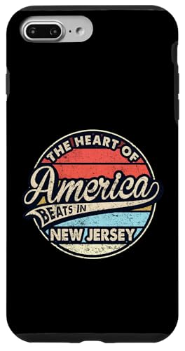 The Heart Of America Beats In New Jersey レトロ USA State スマホケース iPhone 7 Plus/8 Plus 用