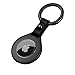 Produktbild AirTag Schlüsselanhänger, AirTag Anhänger, AirTag Hülle, AirTag Halter, AirTag Case, AirTag Halterung, keyring, Metall/Leder Keychain, Geschenk, Accessories, Kinder tracker GPS (Grau-Schwarz)