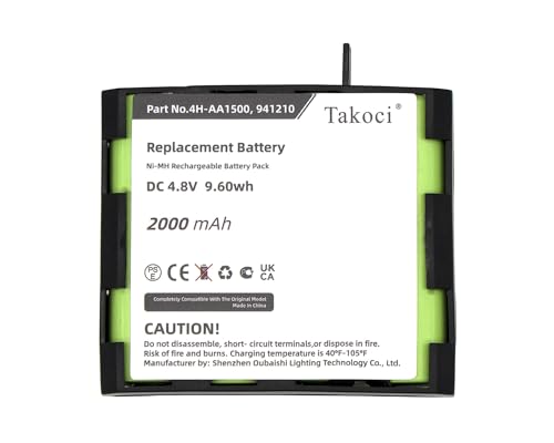 AUVTKALL Batería de Repuesto para 4H-AA1500 941210 E FIT Fit 1.0 Mi-Sport Theta 600 Performance E Mi-Ready US 5 Rehab 400 Runner Sport Elite Theta 500 4.8V 2000mAh