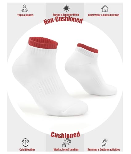 Image of AugRing Women's Ankle Socks Athletic Running No Show Low Cut Sports Socks For Men and Women Size 5-11