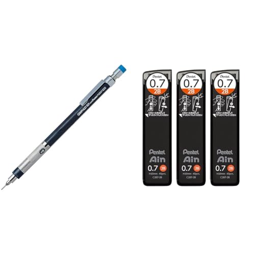 【セット買い】ぺんてる シャープペン グラフレット PG507-CD 0.7mm&ぺんてる シャープ芯 ぺんてるアイン 0.7mm 2B 3個 AMZ-XC2872B3P