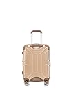 Hadi London Cabin Size Suitcase 20 Inch – Lightweight Hard Shell Trolley Luggage with Spinner Wheels, TSA Lock & Anti-Theft Zipper – Hardside Travel Bag for EasyJet – ABS+PC (Champagne (20"))