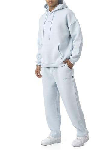 Redbridge Komplet dresowy, bluza z kapturem i spodnie do biegania, styl premium, luźny krój, niebieski, M