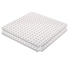 Alligator Board ALGSTRP16x16PTD-WHT White Powder Coated Metal Pegboard Panels with Flange - Pack of 2