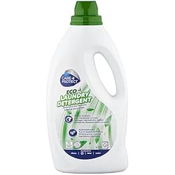 Jabones Neutros Para Lavar La Ropa Del Bebé Detergente CARE + PROTECT ECO+, para lavado a mano y a máquina, ropa blanca y de color, eficaz incluso a 30 °C y en ciclos rápidos, etiqueta ecológica certificada, 1500 ml para hasta 30 lavados