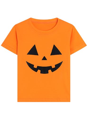 Halloween Shirts for Kids Toddler Pumpkin Face Ghost Dino Cotton Halloween Tshirt for Boys and Girls 2-7T