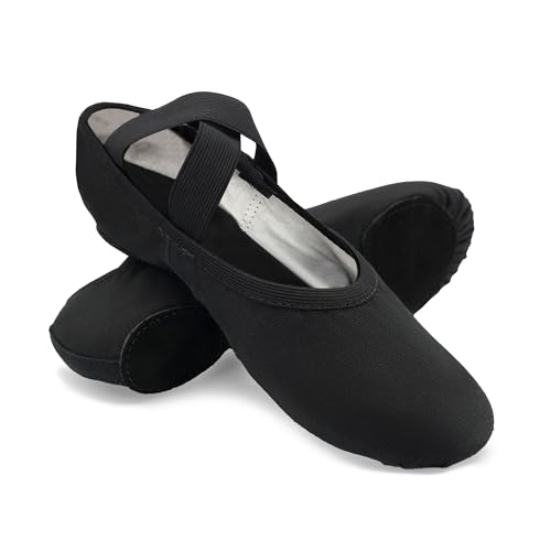 So Danca Stretch Canvas Split Sole Ballet Shoes for Adults, Women, Men (Black, US Footwear Size...
