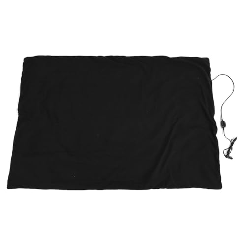 Soft Cotton Fabric Heated Blanket Electric Throw, 12V Efficient Heating, Portable Heating Blanket Throw for Home and Travel (Black)