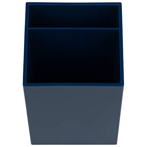 Image of JAM PAPER Plastic Pen Holder - Navy Blue - Desktop Pencil Cup Sold Individually