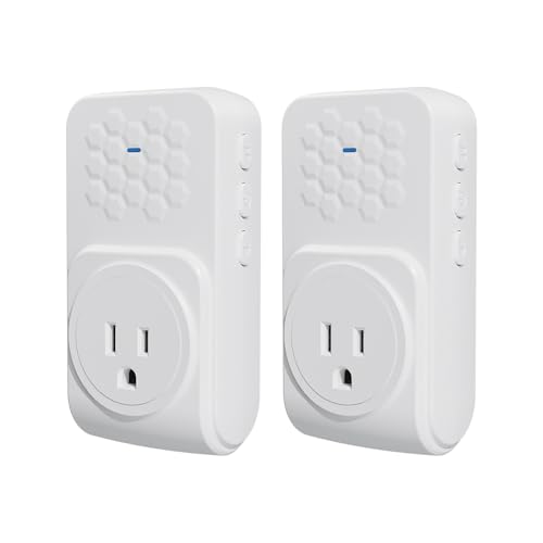 Image of Appliance Surge Protector with Alarm, Voltage Stabilizer Fireproof UL94V-1 Wall Mount Surge Protectors Outlet for Refrigerator, TV & Heavy, Real-Time Monitoring & Custom Voltage 80V-140V, 2Pcs