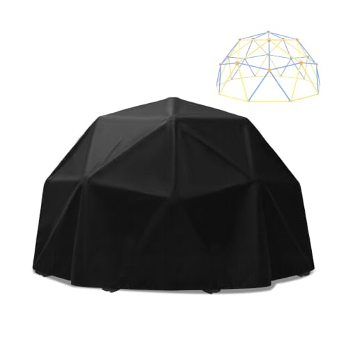 Fizentia Cover for 10FT Climbing Dome Outdoor Jungle Gym Covers Waterproof Dustproof Shield for Geometric Hemispherical Climber/Play Equipment/Climbing Toys/Monkey Bars for Backyard(Black 10 x 4.8ft)