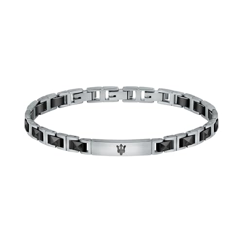 Maserati Maserati Jewels Bracelet Homme, 22 cm, en Acier, Céramique, PVD - JM420ATI06