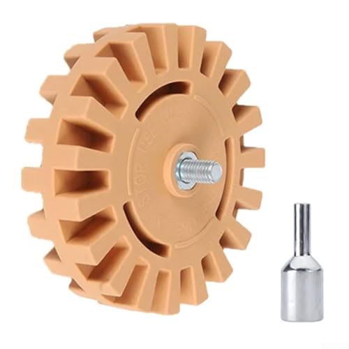 Yhenlovtt Ruota in gomma, disco pneumatico da 10,2 cm per rimozione di adesivi, gessati, decalcomanie e colla, adatto per auto, barche, camper e lisci