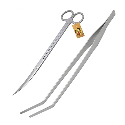 Foodie Puppies 2 in 1 Aquarium Accessories Stainless Steel Tweezers and Scissors Combo - (Shears + Curve Tweezer - Large) for Fish Tank/Aquarium Plants, Terrarium Plants, and Aquascaping (B0C7P3VG17) Amazon Price History, Amazon Price Tracker