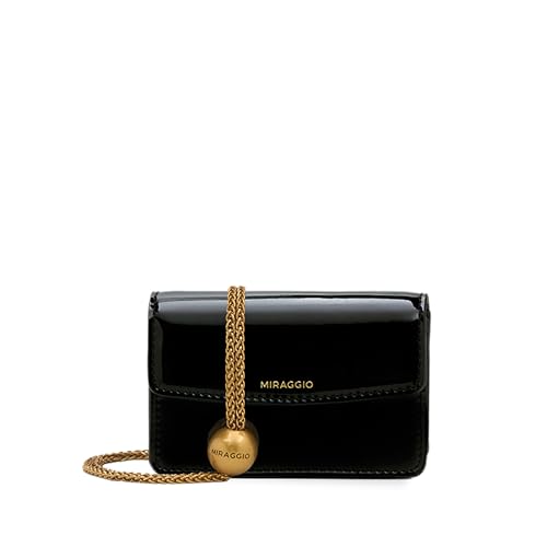 Miraggio Jackie Micro Bag | Mini Bags For Women | Soft-Shine With Sling Chain | Gift Items For Woman (Black)