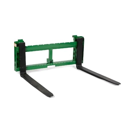 Titan Attachments Heavy Duty Pallet Fork Frame and 42" Fork Blades with 2" Trailer Receiver Hitch Fits John Deere Loader