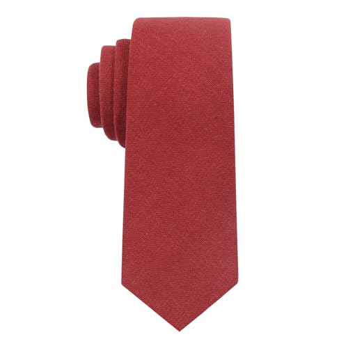 Image of Mantieqingway Mens Skinny Ties,2.56 inch Cotton Neckties Striped Plaid Ties for Groom Groomsmen Wedding Party Christmas