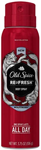 Old Spice Wild Collection Re-Fresh Deodorant Body Spray, Wolfthorn 3.75 oz (Pack of 10)