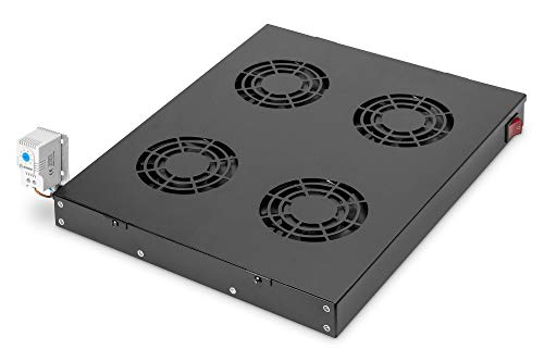 DIGITUS Ventilateur pour armoire réseau 19 pouces – 4 ventilateurs – 1U