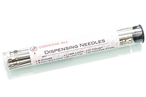 10 Pack - Dispensing Needle 8G x 5" - Blunt Tip, Luer Lock, All Metal (Stainless Steel)