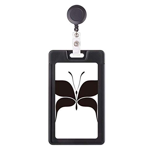 Porte-badge rétractable fée papillon noir avec enrouleur pour carte