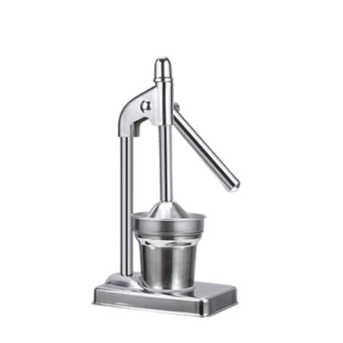 Fiyyuga手動フルーツジューサー、業務用、家庭用、フレッシュジュース絞り器、多機能、ステンレススチール、オレンジ、レモン、フルーツ、ザクロジューサー (シルバー,18*12.5*35.5cm)