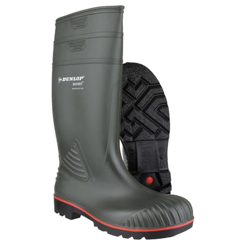 UKD Dunlop Acifort Steel Toe Cap Safety Wellies Boots Mens PVC Green W138E (7 UK, numeric_7)