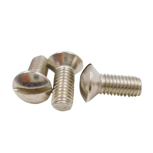 10/20/50pcs M3 M4 M5 M6 304 Stainless Steel Slotted Countersunk Head Half Oval Screw Bolt(M5x16mm-20pcs)