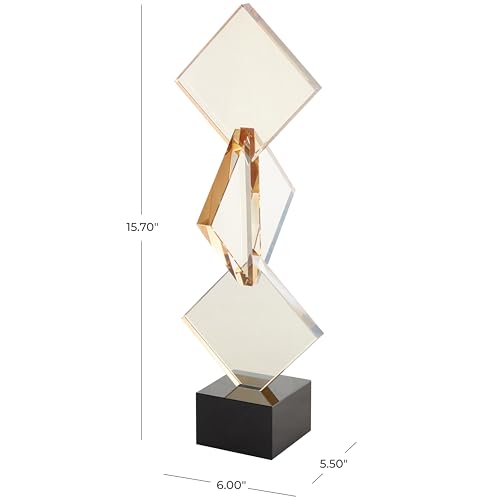 Estatua decorativa de vidrio naranja 6x6x16 pulg miniatura 5