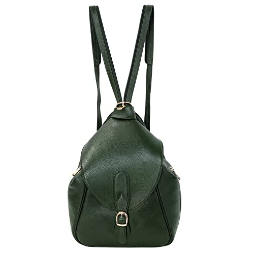 Image of RICHSIGN LEATHER ACCESSORIES 2 In1 Full Grain Natural Leather Backpack & Shoulder Handbags For Women Office (Dimension-L-9 X H-12 X W- 5 Inch) Weight- 0.6 KG / 600 GR.
